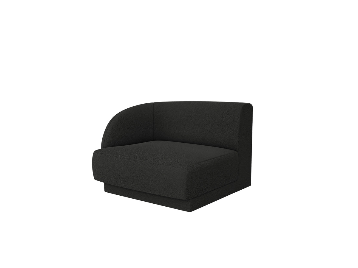 Miley Boucle Modul links 1 Sitzer in Black-Baloo präsentiert im Onlineshop von KAQTU Design AG. Modulares Sofa ist von Micadoni