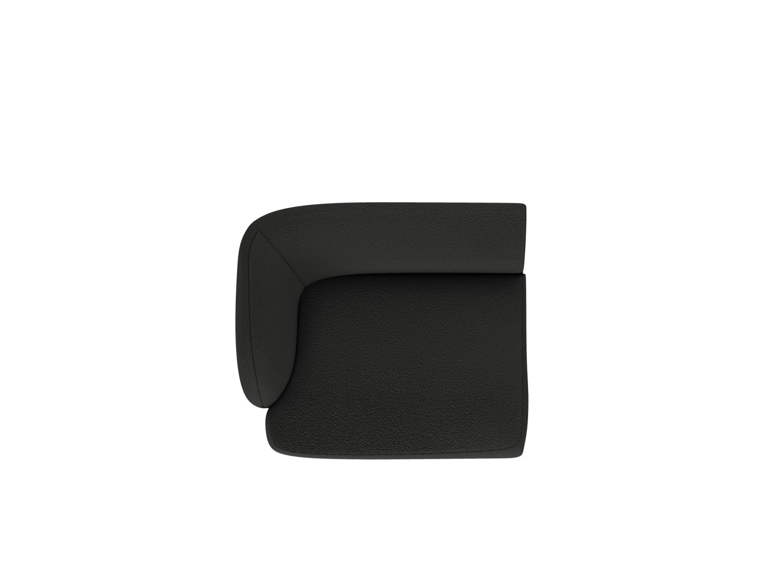 Miley Boucle Modul links 1 Sitzer in Black-Baloo präsentiert im Onlineshop von KAQTU Design AG. Modulares Sofa ist von Micadoni
