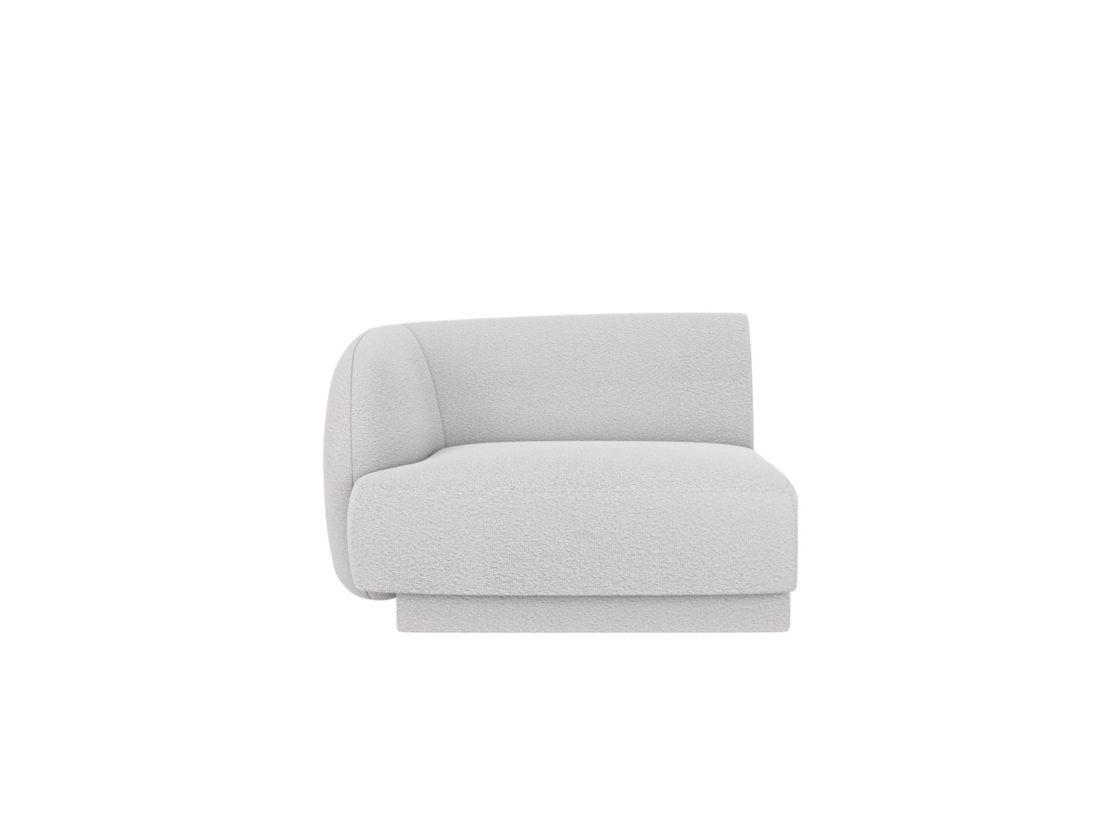 Miley Boucle Modul links 1 Sitzer in Light Grey-Baloo präsentiert im Onlineshop von KAQTU Design AG. Modulares Sofa ist von Micadoni