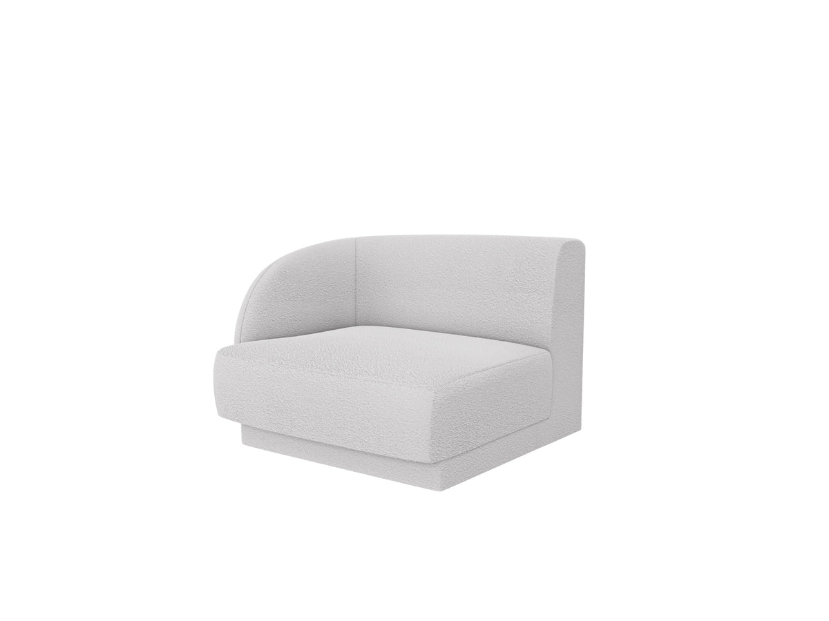 Miley Boucle Modul links 1 Sitzer in Light Grey-Baloo präsentiert im Onlineshop von KAQTU Design AG. Modulares Sofa ist von Micadoni