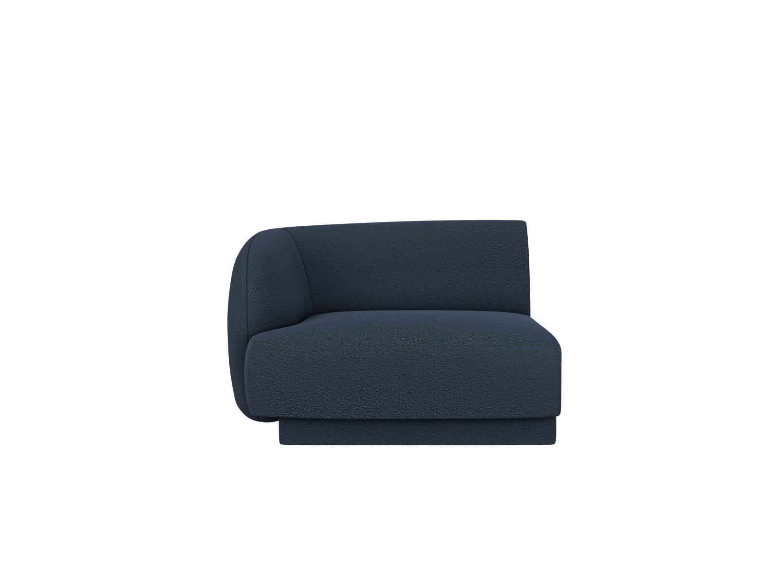 Miley Boucle Modul links 1 Sitzer in Dark Blue präsentiert im Onlineshop von KAQTU Design AG. Modulares Sofa ist von Micadoni