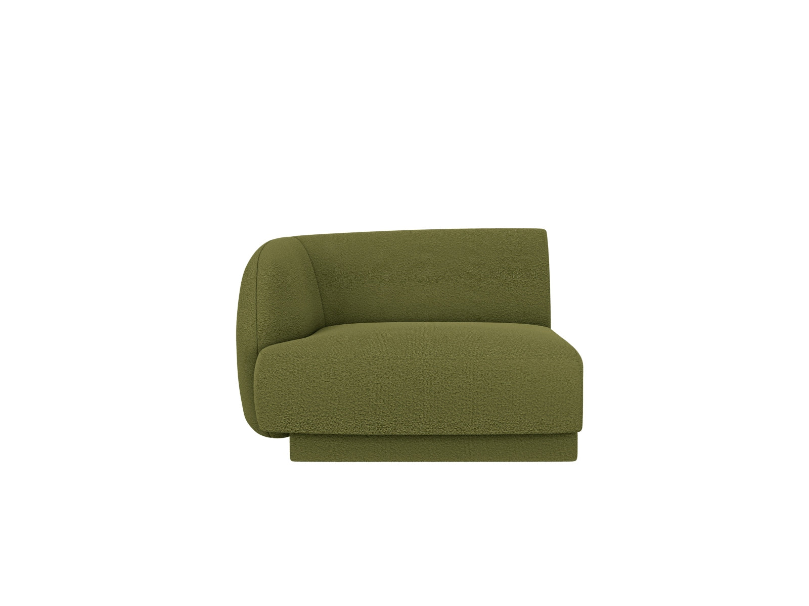 Miley Boucle Modul links 1 Sitzer in Dark Olive Green-Baloo präsentiert im Onlineshop von KAQTU Design AG. Modulares Sofa ist von Micadoni