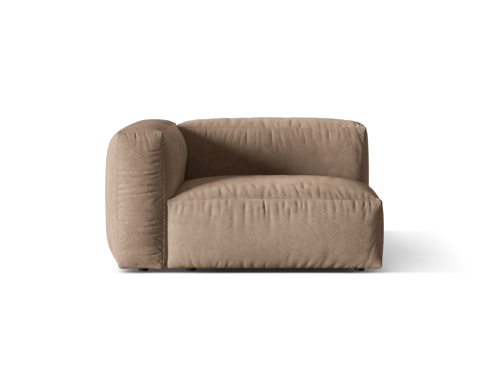 Martina Velour Modul links 1 Sitzer in Dark Beige präsentiert im Onlineshop von KAQTU Design AG. Modulares Sofa ist von Micadoni