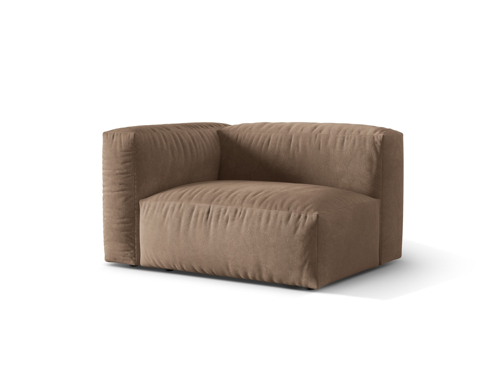 Eleganter 1-Sitzer Martina Modul links in hochwertigem Velours, ideal für individuelles Wohndesign im modernen Wohnraum.