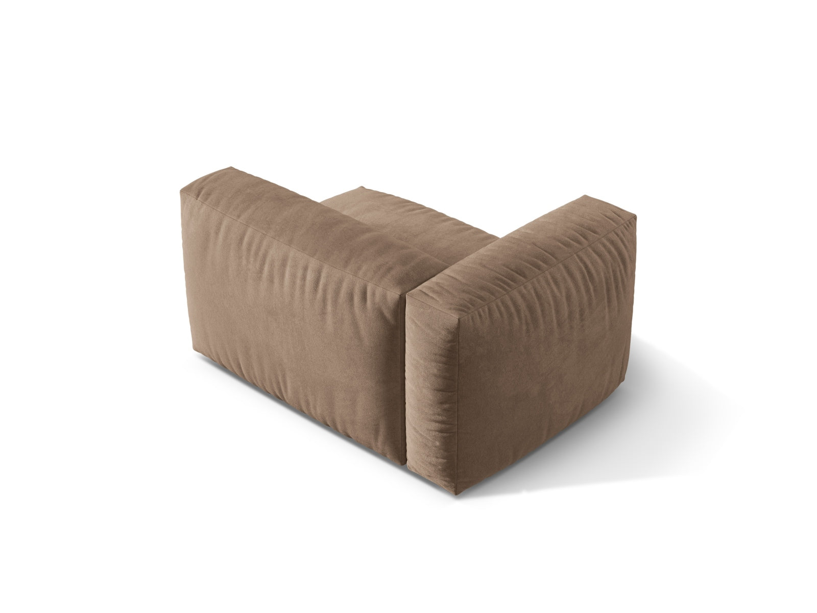 Stylischer linker 1-Sitzer Martina Modul von Micadoni, gefertigt aus luxuriösem Velours, perfekt für kreative Raumgestaltungen.