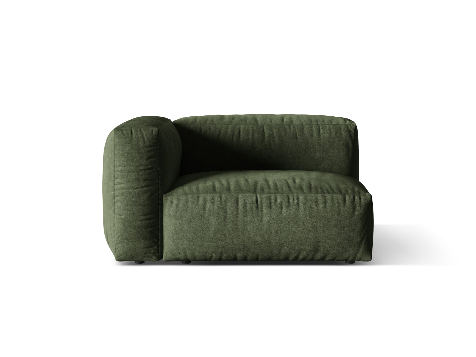 Martina Velour Modul links 1 Sitzer in Green-Vogue präsentiert im Onlineshop von KAQTU Design AG. Modulares Sofa ist von Micadoni