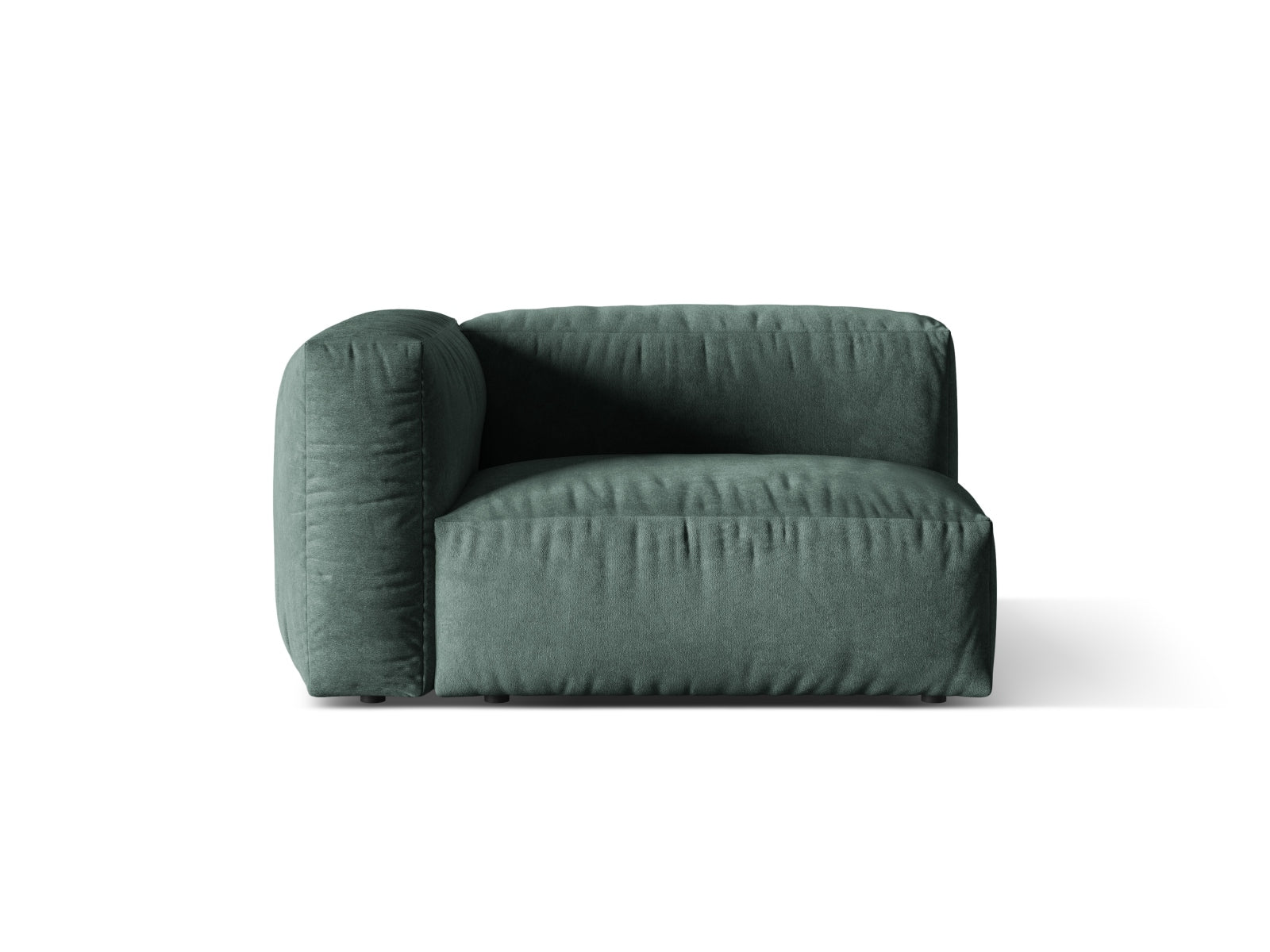 Martina Velour Modul links 1 Sitzer in Petrol-Vogue präsentiert im Onlineshop von KAQTU Design AG. Modulares Sofa ist von Micadoni