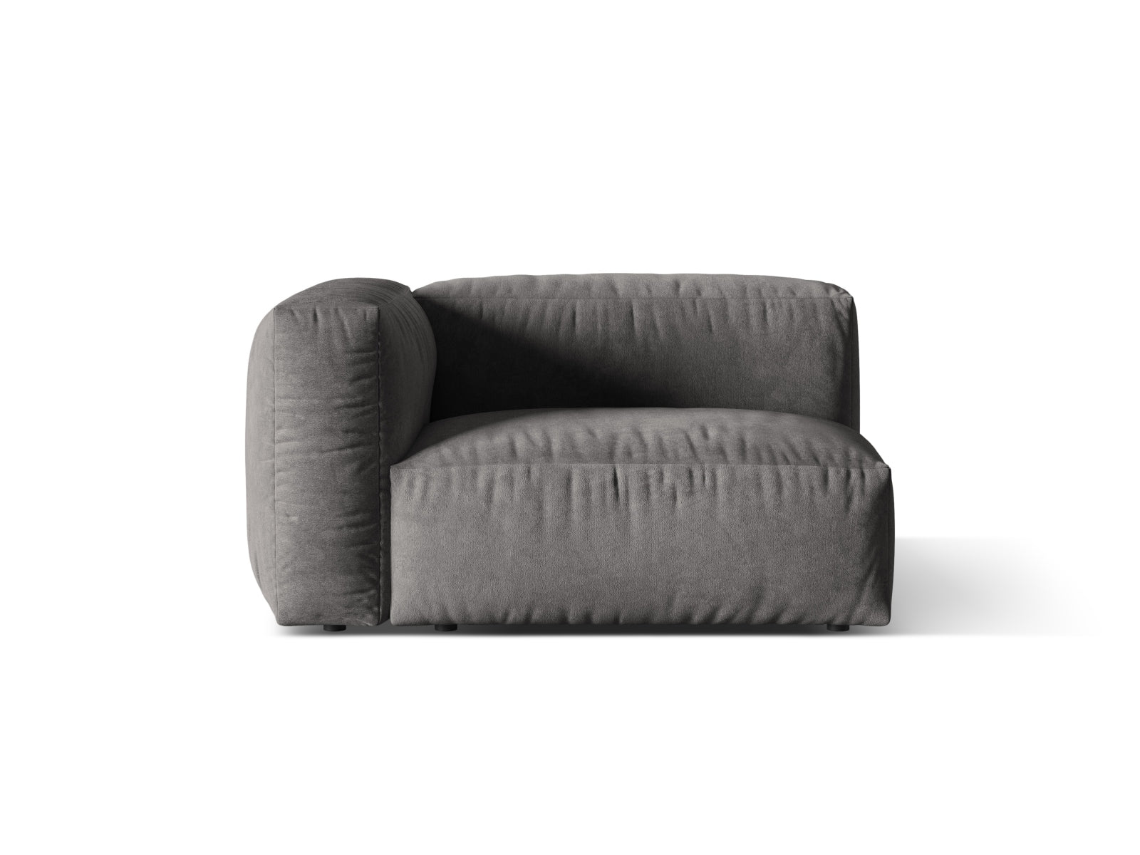 Martina Velour Modul links 1 Sitzer in Grey-Vogue präsentiert im Onlineshop von KAQTU Design AG. Modulares Sofa ist von Micadoni