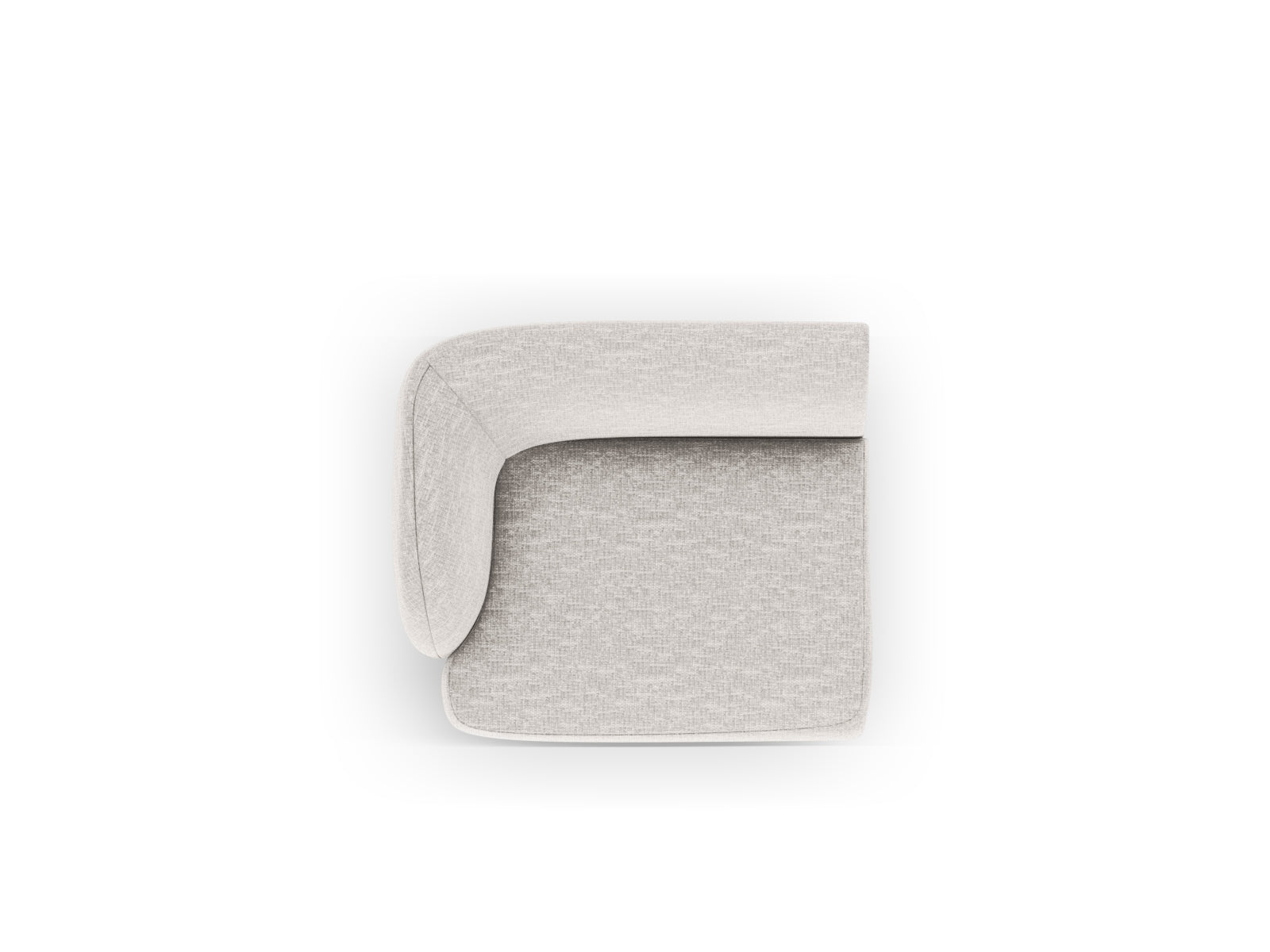 Stylischer linker 1-Sitzer des Miley Moduls in dezentem Grau, ideal für individuelle Sofa-Arrangements in modernen Wohnräumen.