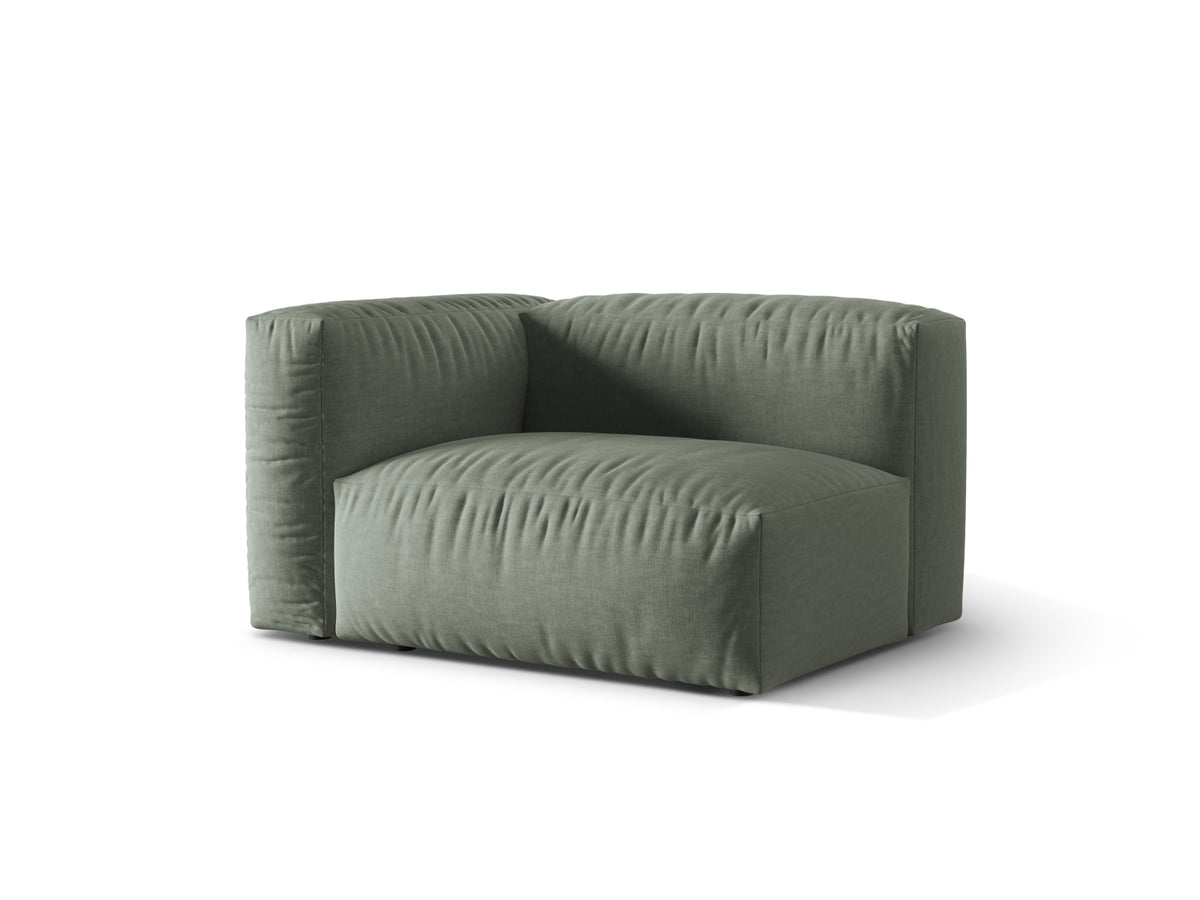 Martina Modul links 1 Sitzer in Moss Green-Boston präsentiert im Onlineshop von KAQTU Design AG. Modulares Sofa ist von Micadoni