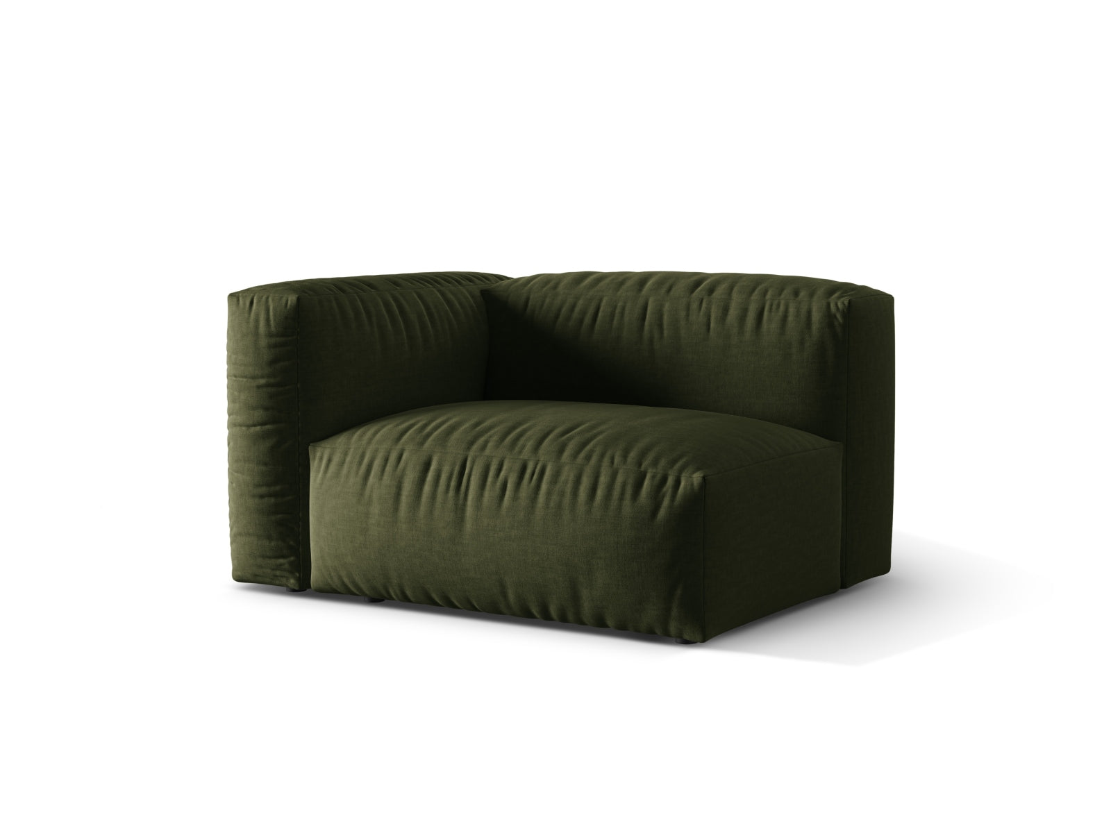 Eleganter linker 1-Sitzer Martina Modul in Green-Boston, Teil des modularen Sofas von Micadoni, ideal für stilvolle Wohnräume.