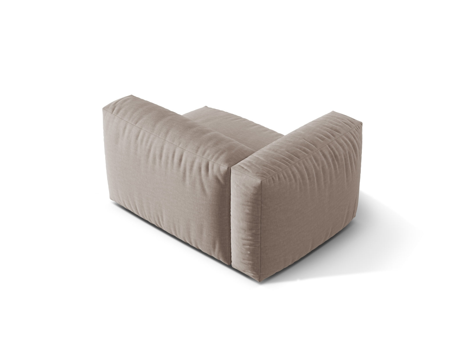 Stylischer linker 1-Sitzer Martina Modul in edlem Dunkelbeige, ideal für kreative Raumgestaltungen und gemütliche Entspannung. Ein Blickfang für jedes Zuhause.