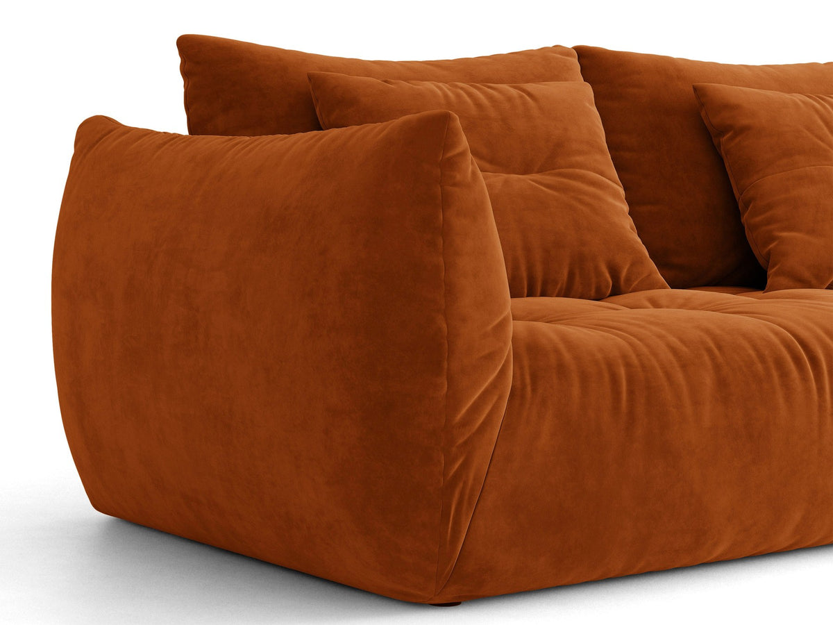 Modulares Sofa Bloom Modul von Micadoni in Leichtes beige, Bezug aus Casino Pearl Velours-Stoff, mit schwarzen Kunststoffbeinen.