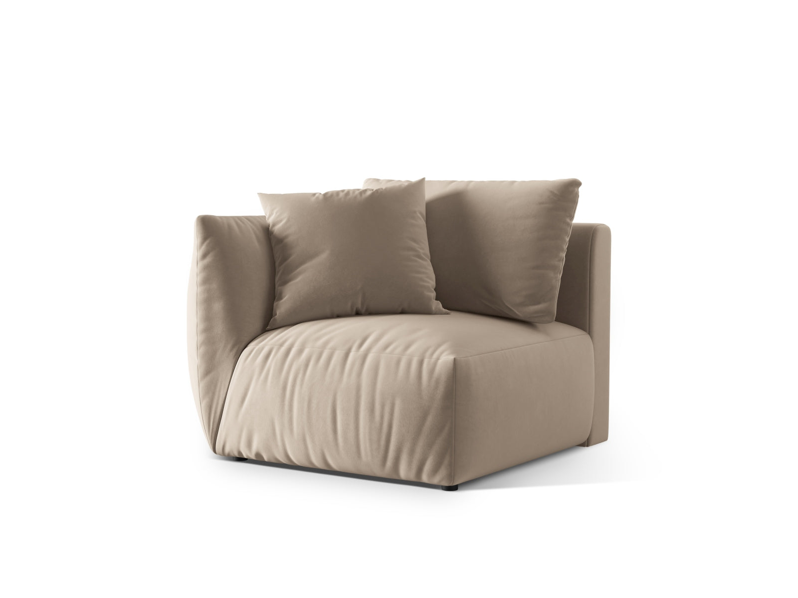 Elegantes Chris Velour Modul links 1 Sitzer in Ecru-Casino, ideal für stilvolle Wohnräume. Teil des modularen Sofas von Micadoni.