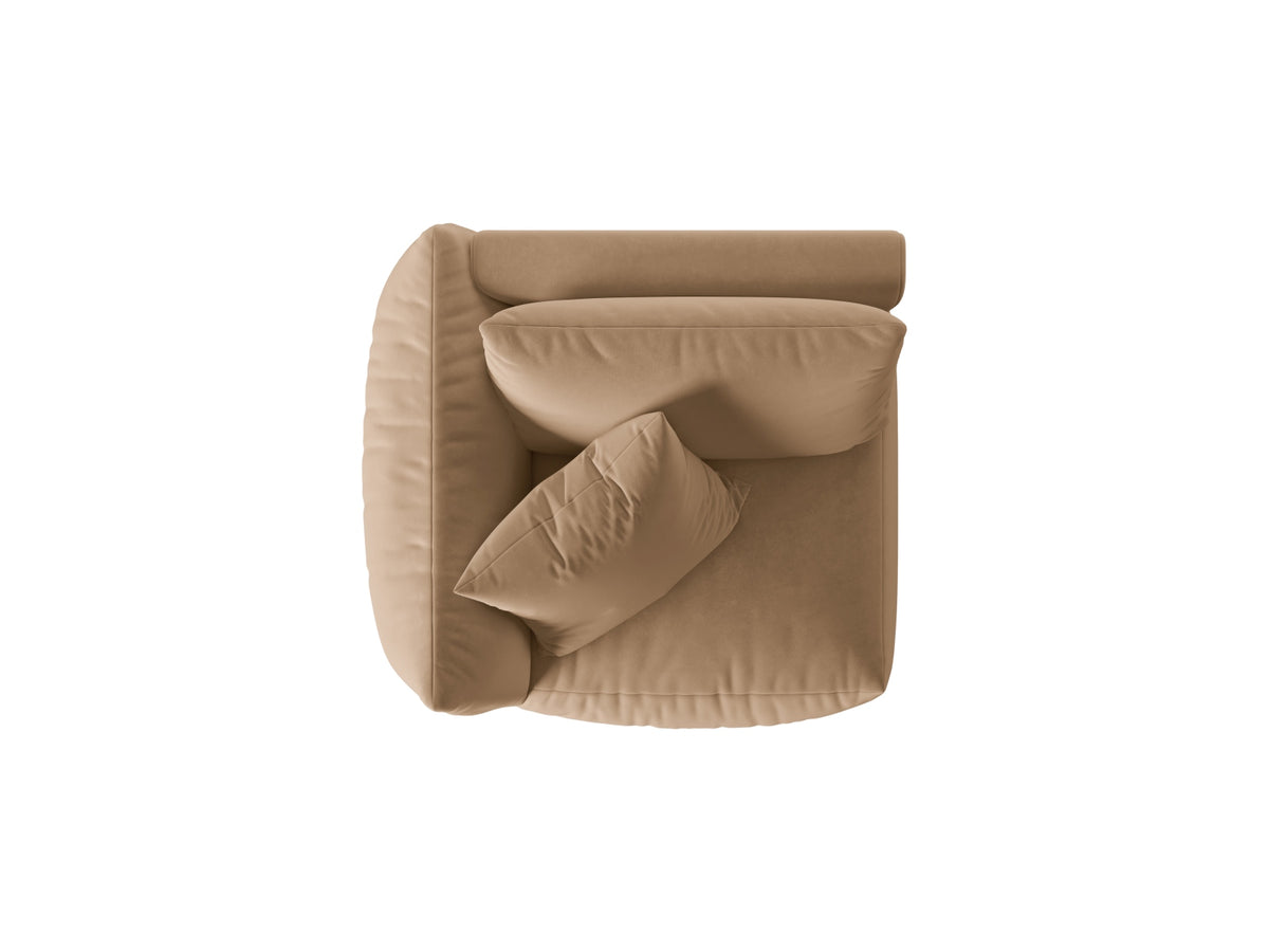 Chris Velour Modul links 1 Sitzer in Sand-Casino präsentiert im Onlineshop von KAQTU Design AG. Modulares Sofa ist von Micadoni