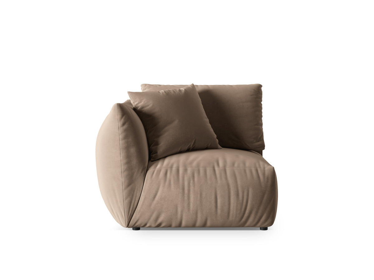 Chris Velour Modul links 1 Sitzer in Light Brown-Casino präsentiert im Onlineshop von KAQTU Design AG. Modulares Sofa ist von Micadoni