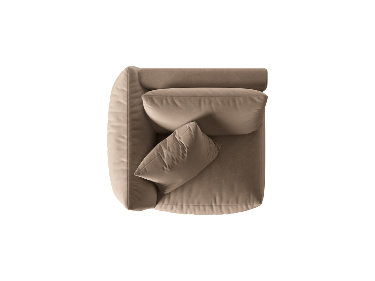 Chris Velour Modul links 1 Sitzer in Light Brown-Casino präsentiert im Onlineshop von KAQTU Design AG. Modulares Sofa ist von Micadoni