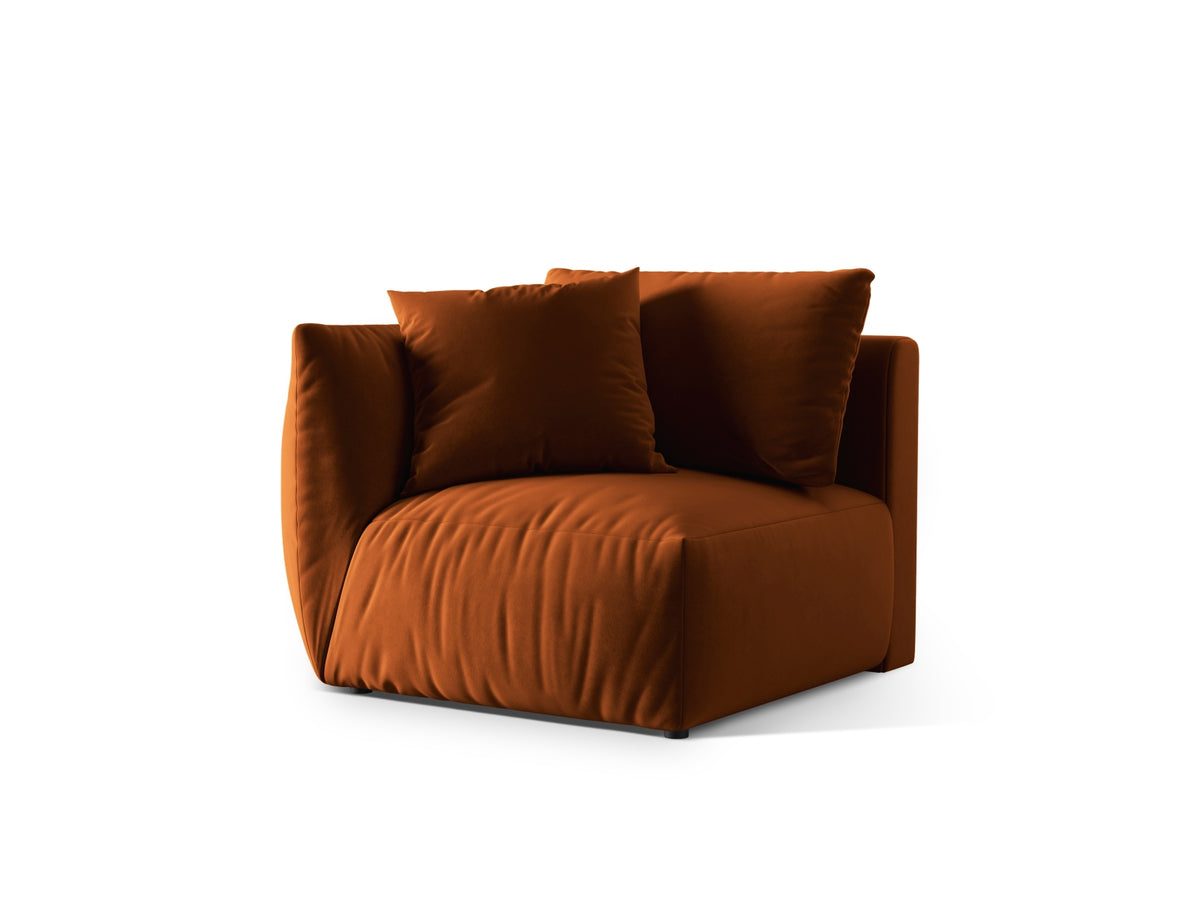 Chris Velour Modul links 1 Sitzer in Terracotta-Casino präsentiert im Onlineshop von KAQTU Design AG. Modulares Sofa ist von Micadoni
