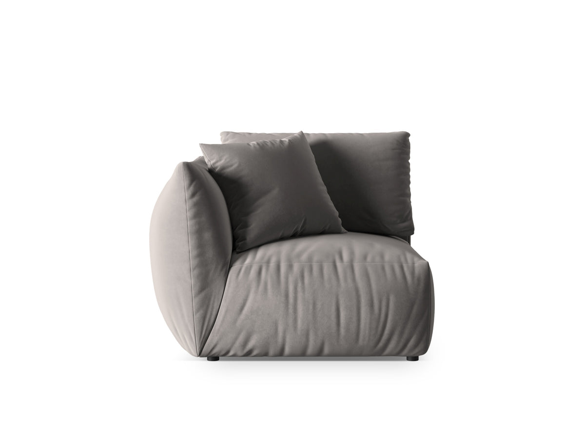 Chris Velour Modul links 1 Sitzer in Grey-Casino präsentiert im Onlineshop von KAQTU Design AG. Modulares Sofa ist von Micadoni