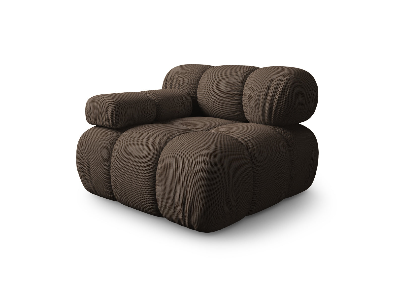 Elegantes Bellis Modul links 1 Sitzer in Braun, Teil des modularen Sofas von Micadoni, ideal für stilvolle Wohnräume.