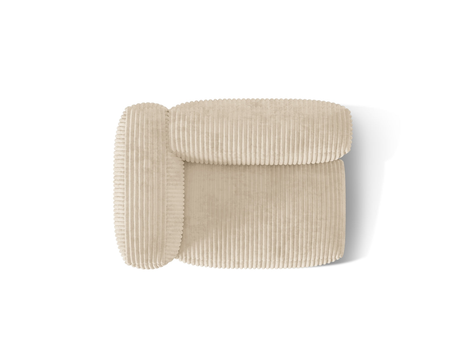 Eleganter linker 1-Sitzer des Martina Moduls in sanftem Light Beige-Tilia, ideal für stilvolle Wohnkonzepte und zeitgemäße Einrichtung.