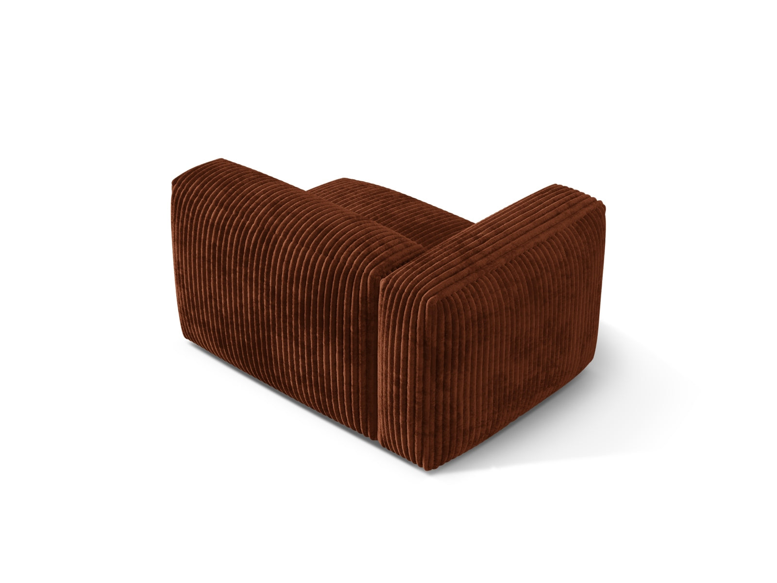 Stylischer linker 1-Sitzer Martina Modul in warmem Brick-Tilia, perfekt für kreative Raumgestaltungen und modernes Wohnen.