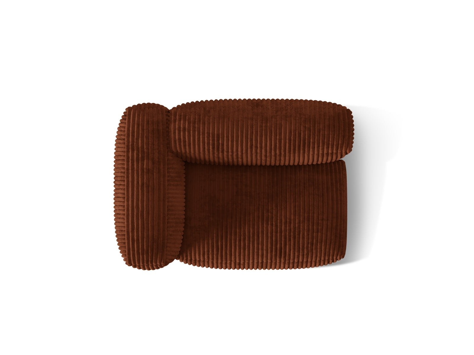 Eleganter linker 1-Sitzer des Martina Moduls in warmem Brick-Tilia, ideal für stilvolle und individuelle Wohnkonzepte.