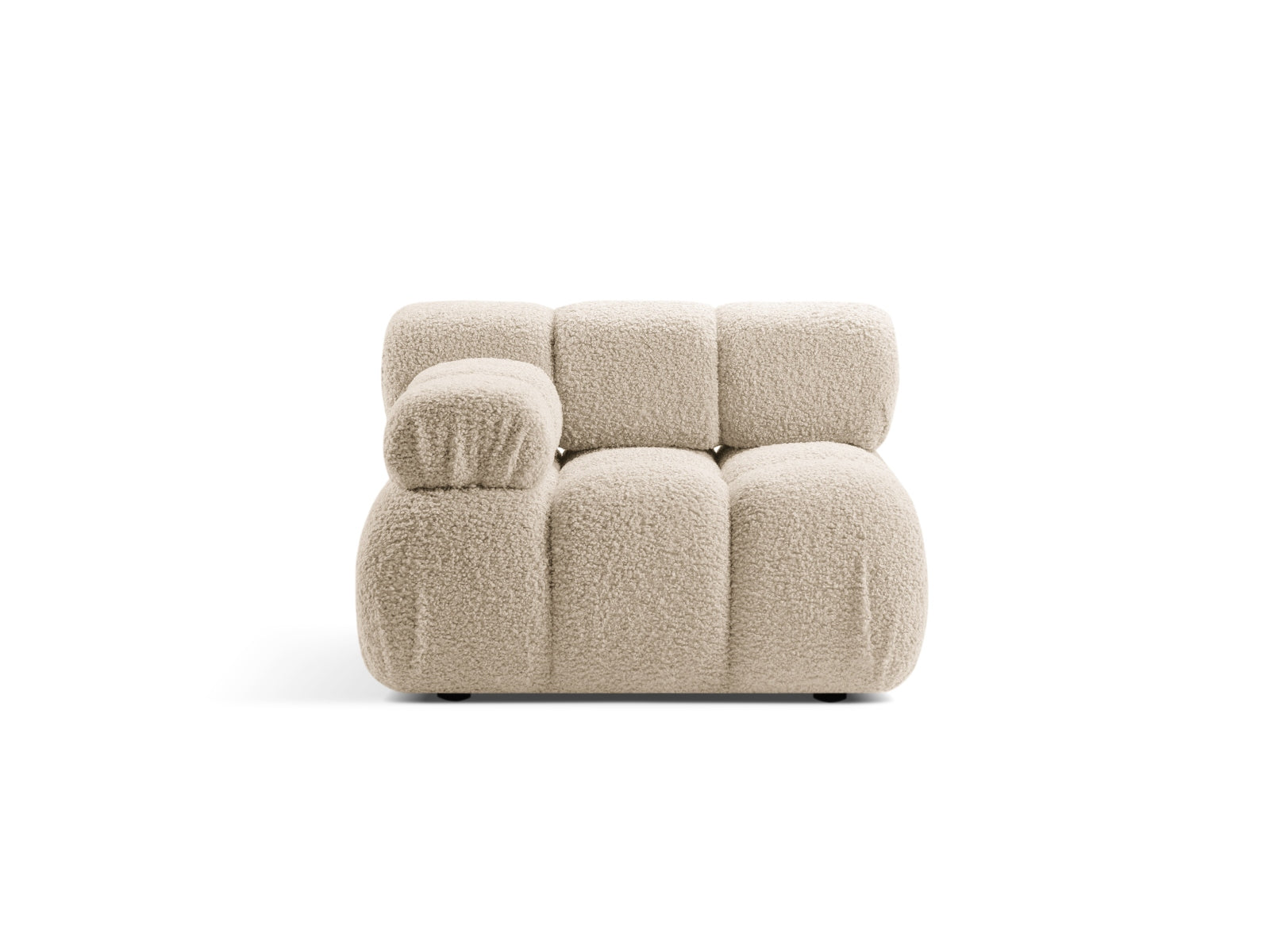Bellis Boucle Modul links 1 Sitzer in Light Beige-Rolf präsentiert im Onlineshop von KAQTU Design AG. Modulares Sofa ist von Micadoni