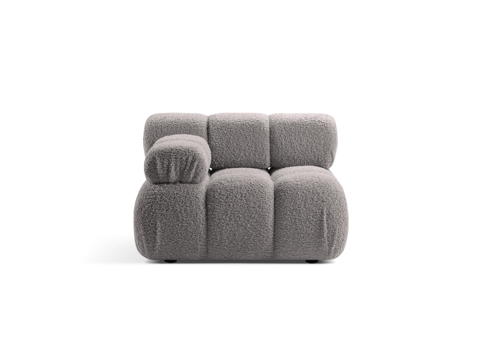 Bellis Boucle Modul links 1 Sitzer in Light Grey präsentiert im Onlineshop von KAQTU Design AG. Modulares Sofa ist von Micadoni
