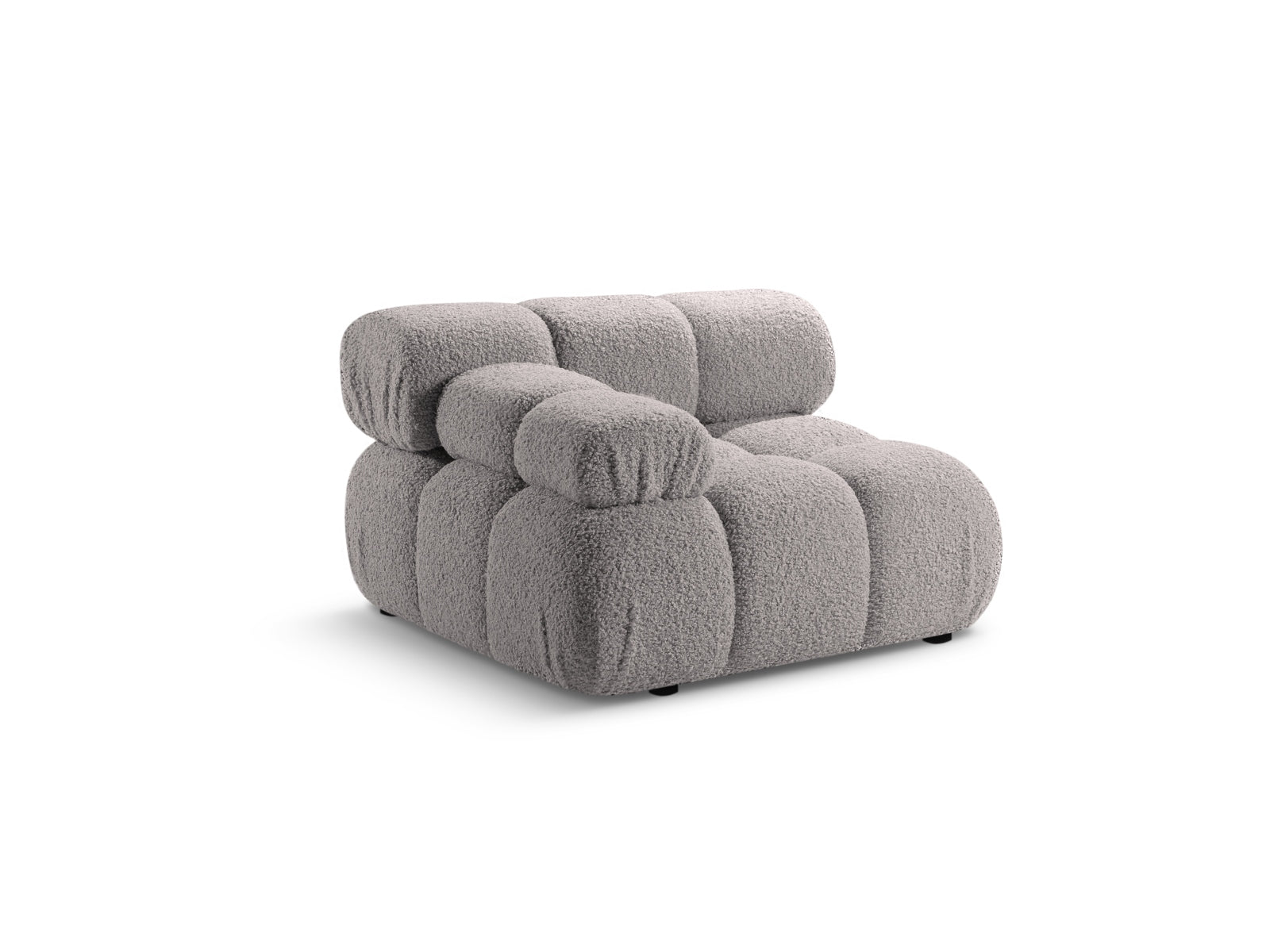 Elegantes Bellis Boucle Modul links 1 Sitzer in hellem Grau, ideal für individuelles Sofa-Design von Micadoni, erhältlich bei KAQTU.