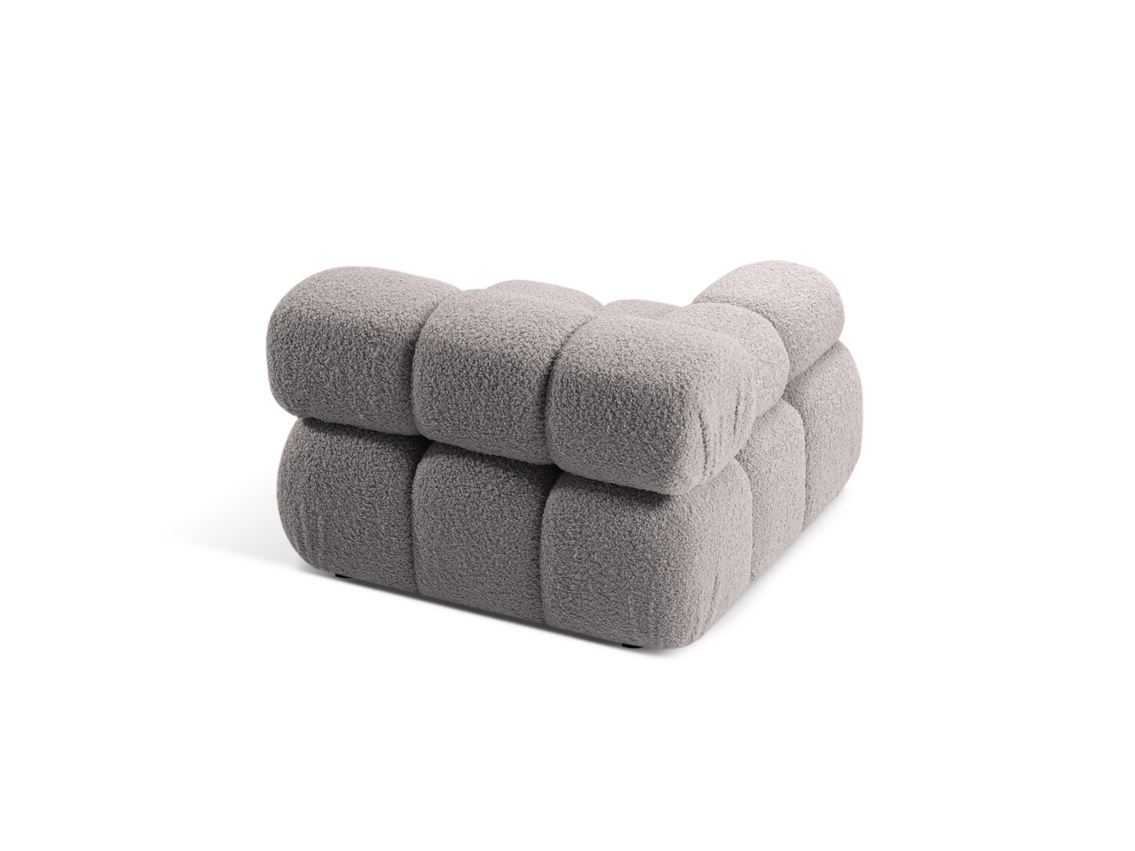 Elegantes Bellis Boucle Modul links 1 Sitzer in dezentem Grau, ideal für individuelle Sofa-Arrangements von Micadoni, erhältlich bei KAQTU.