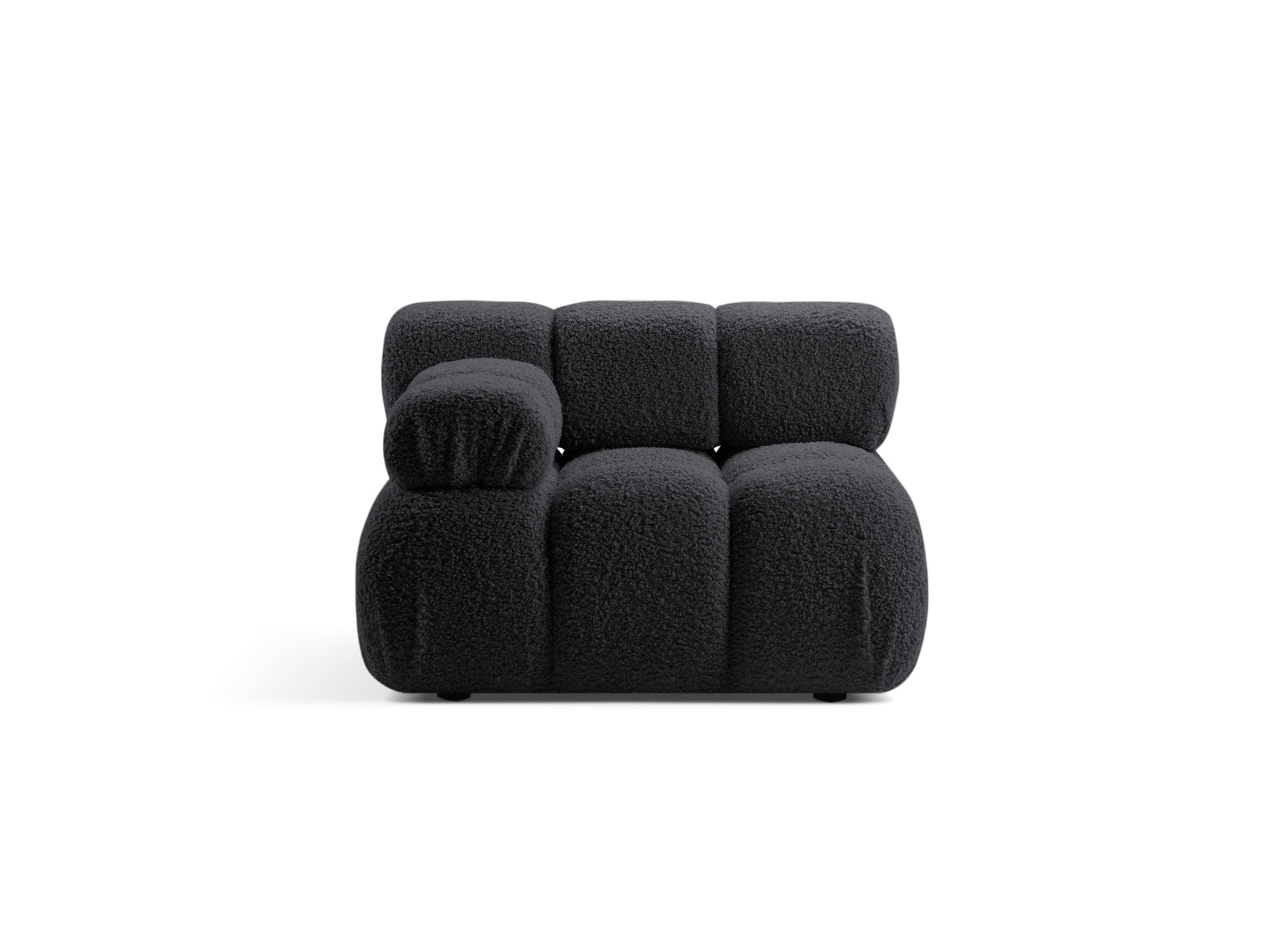 Bellis Boucle Modul links 1 Sitzer in Graphite präsentiert im Onlineshop von KAQTU Design AG. Modulares Sofa ist von Micadoni
