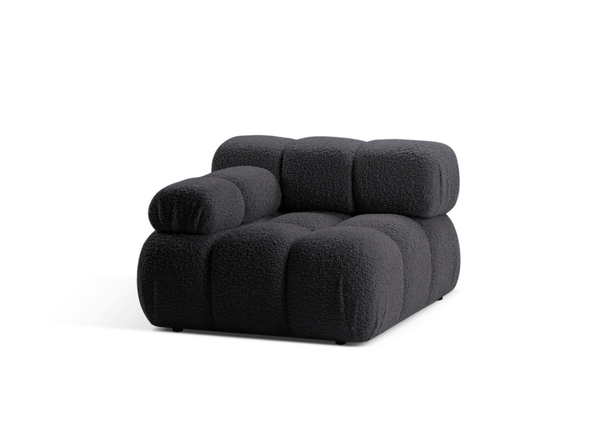 Bellis Boucle Modul links 1 Sitzer in Graphite-Rolf präsentiert im Onlineshop von KAQTU Design AG. Modulares Sofa ist von Micadoni