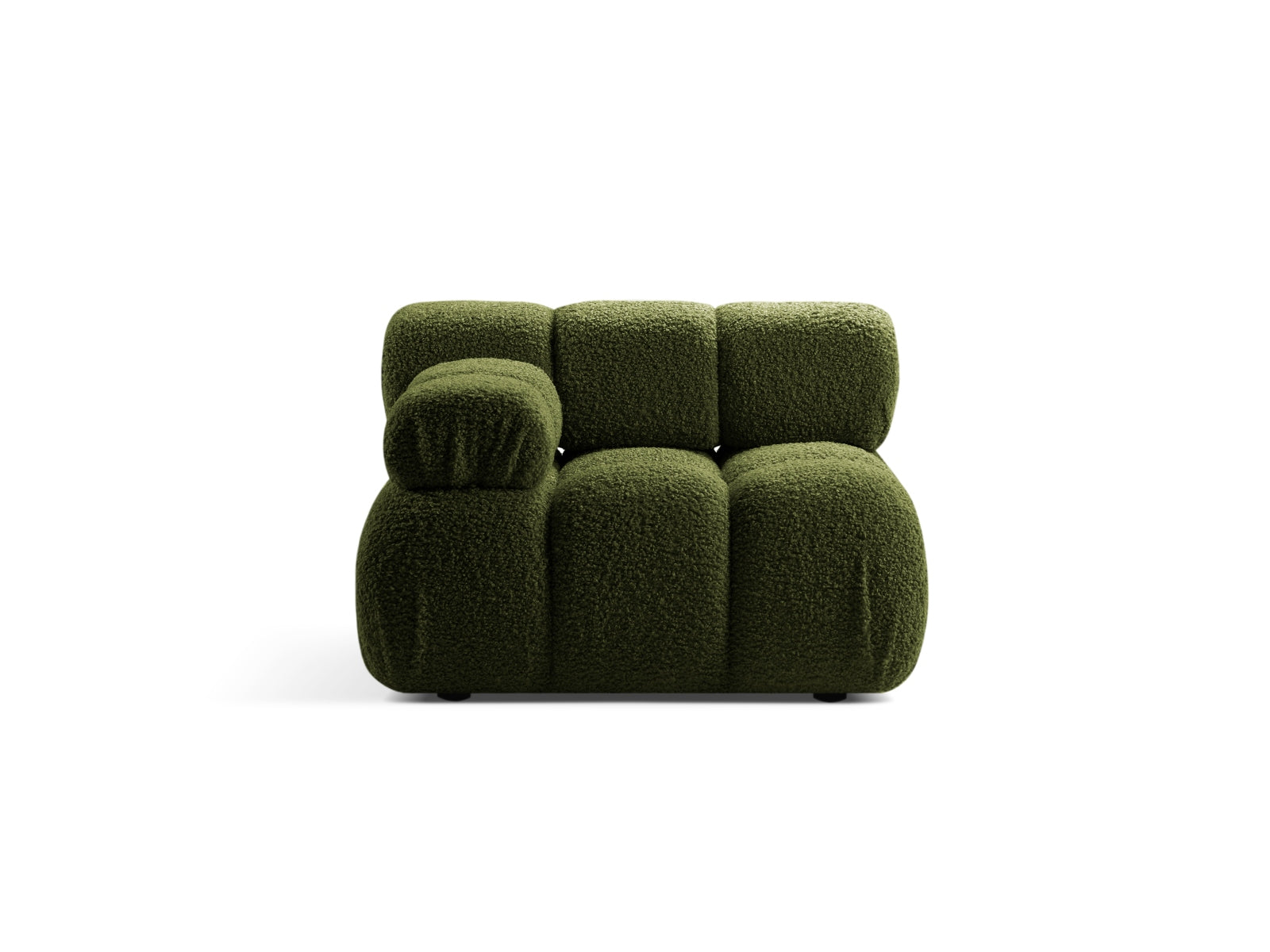 Bellis Boucle Modul links 1 Sitzer in Green-Rolf präsentiert im Onlineshop von KAQTU Design AG. Modulares Sofa ist von Micadoni