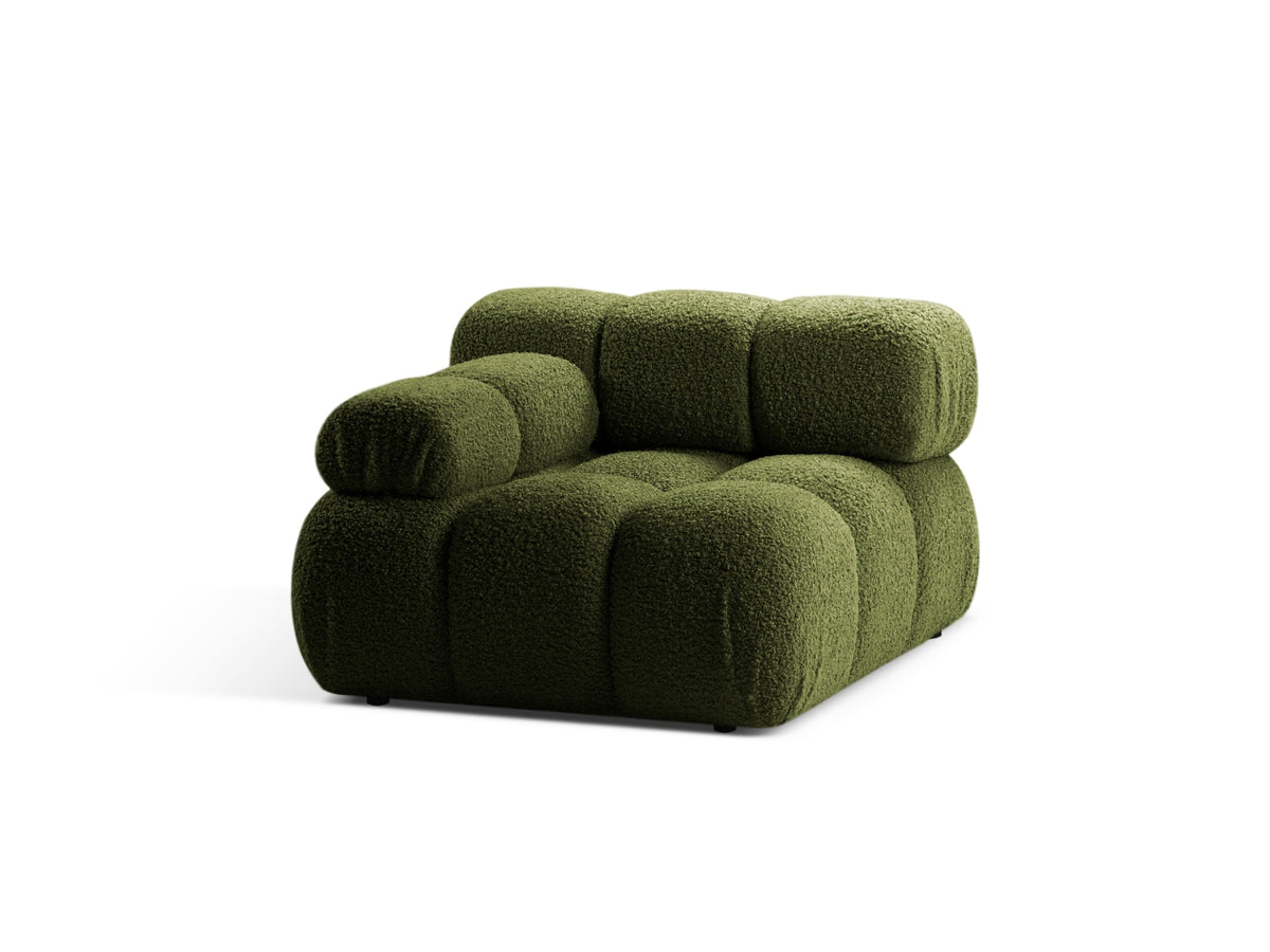 Bellis Boucle Modul links 1 Sitzer in Green-Rolf präsentiert im Onlineshop von KAQTU Design AG. Modulares Sofa ist von Micadoni