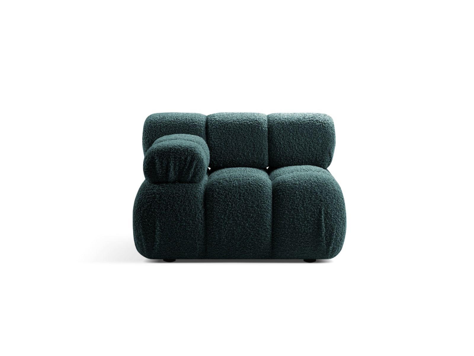 Bellis Boucle Modul links 1 Sitzer in Petrol präsentiert im Onlineshop von KAQTU Design AG. Modulares Sofa ist von Micadoni