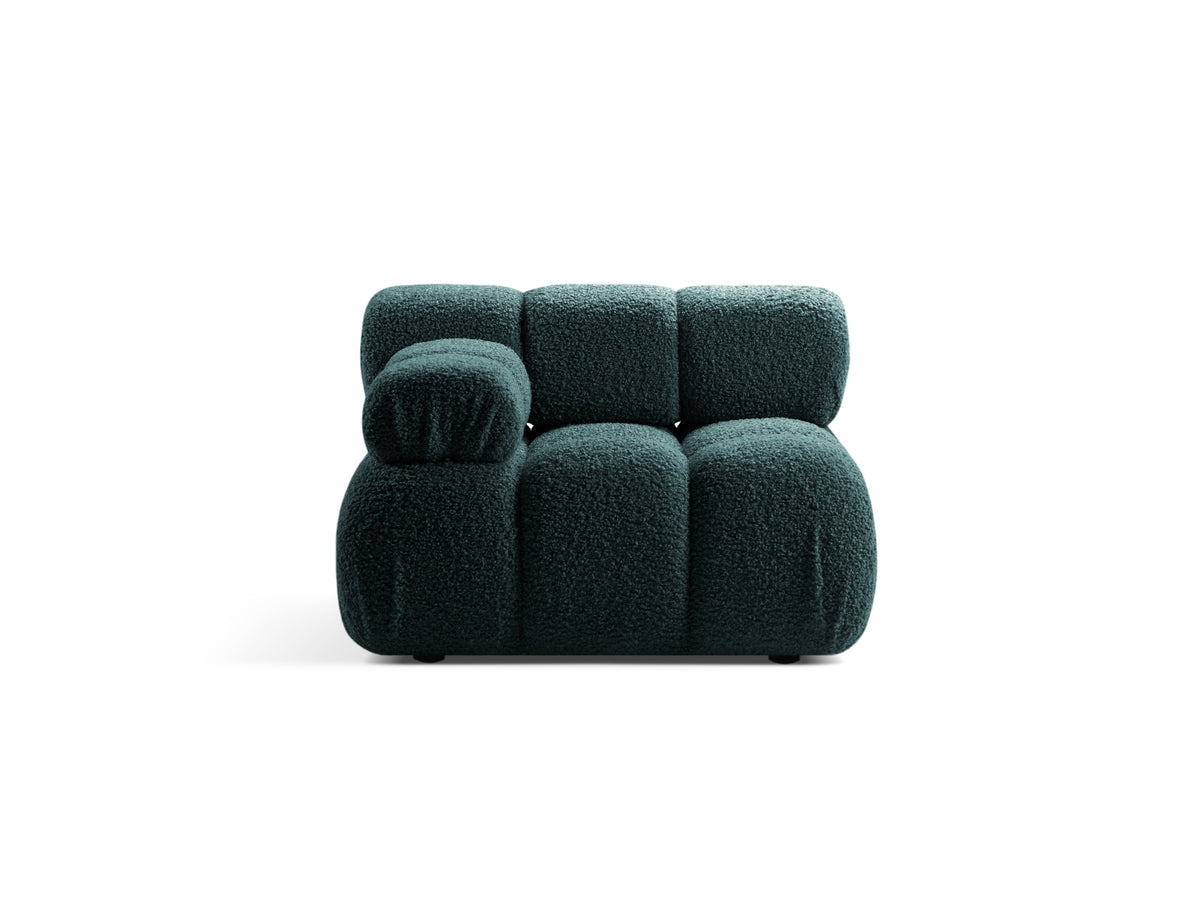 Bellis Boucle Modul links 1 Sitzer in Petrol-Rolf präsentiert im Onlineshop von KAQTU Design AG. Modulares Sofa ist von Micadoni
