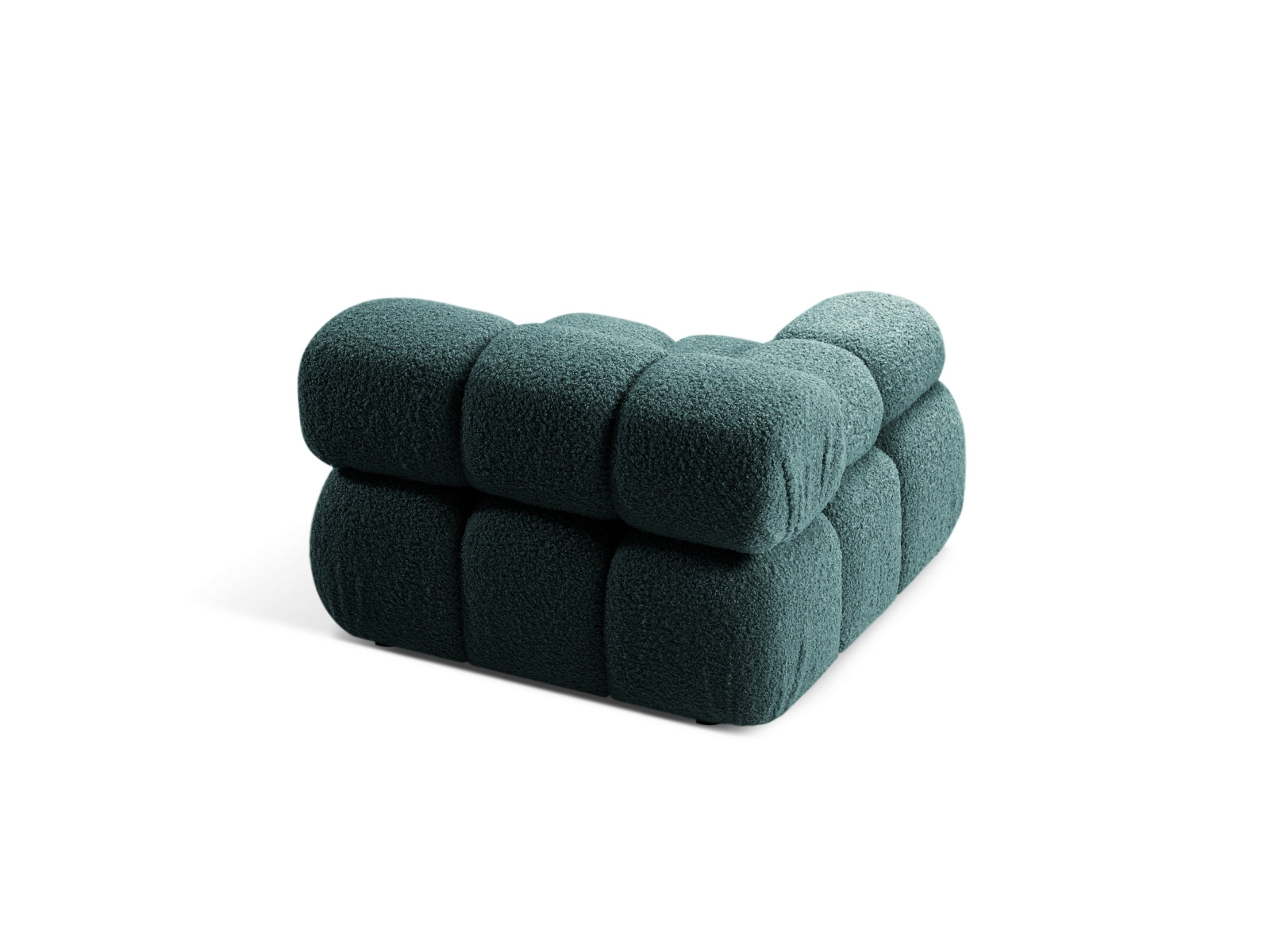 Elegantes Bellis Boucle Modul links 1 Sitzer in ansprechendem Petrol, ideal für individuelle Wohnräume und zeitgemäße Einrichtungsideen.