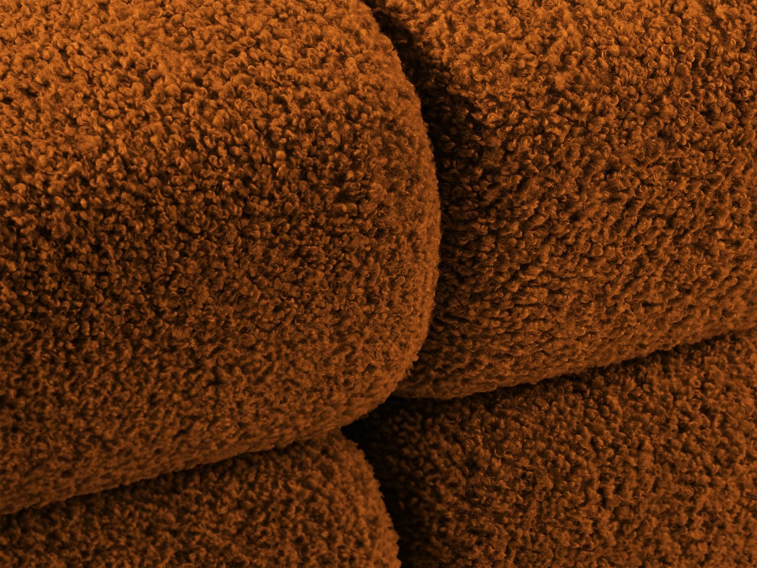 Elegantes Bellis Boucle Modul links 1 Sitzer in ansprechendem Ziegelrot, ideal für stilvolle und individuelle Einrichtungskonzepte.