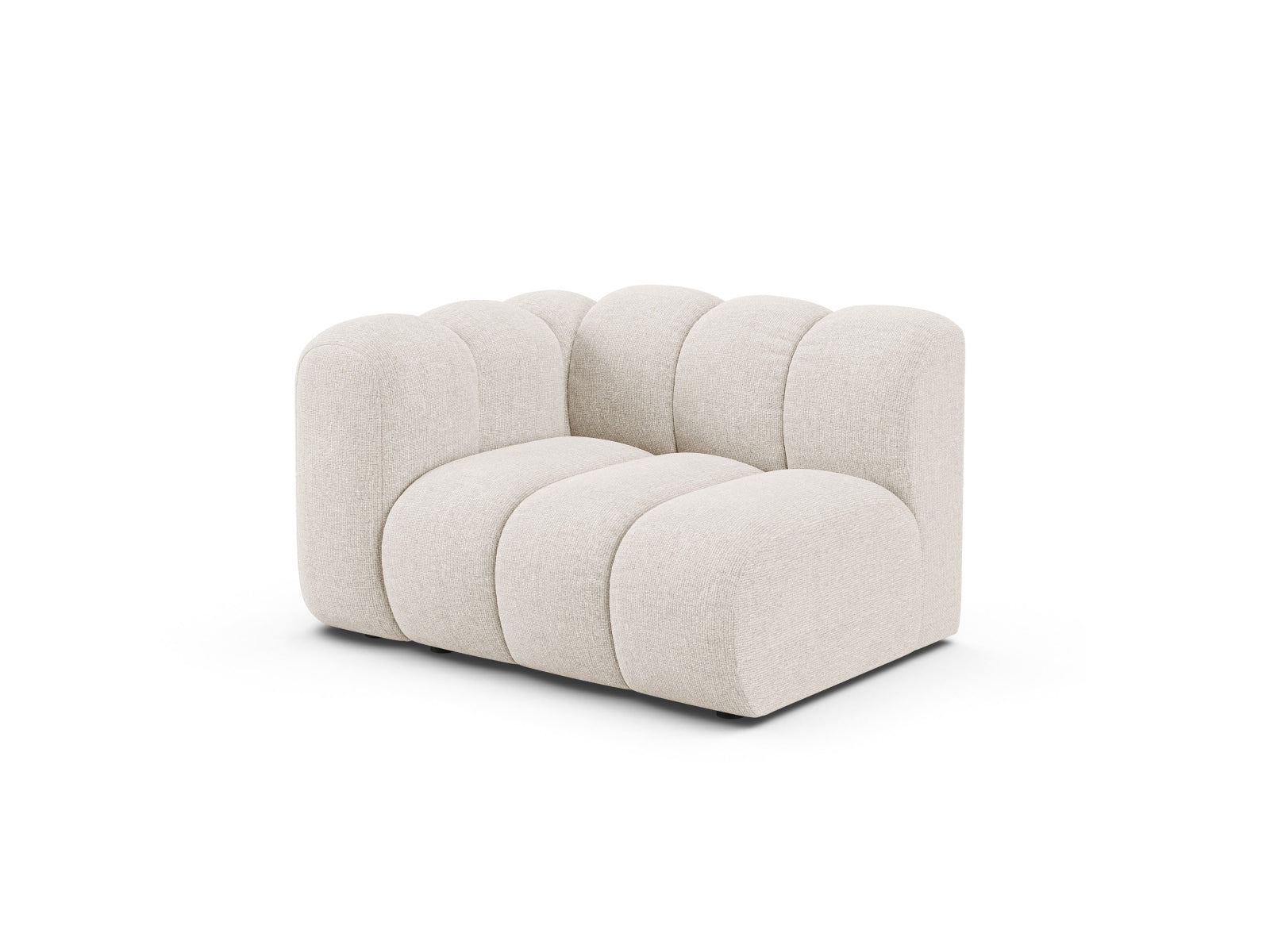 Lupine 1-Sitzer-Modul links in elegantem Light Beige-Eden, ideal für individuelles Sofa-Design von Micadoni.