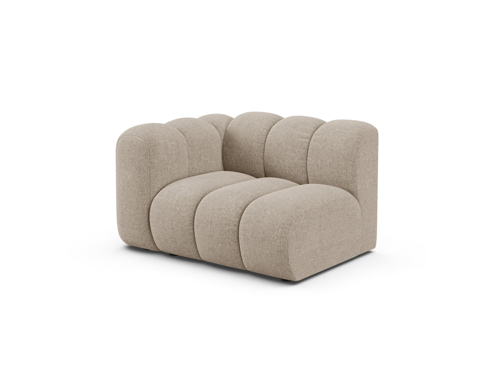 Lupine 1-Sitzer-Modul links in elegantem Dark Beige-Eden, ideal für individuelle Sofa-Gestaltung von Micadoni.
