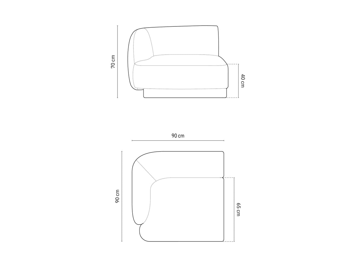 Miley Modul links 1 Sitzer in Beige-Eden präsentiert im Onlineshop von KAQTU Design AG. Modulares Sofa ist von Micadoni