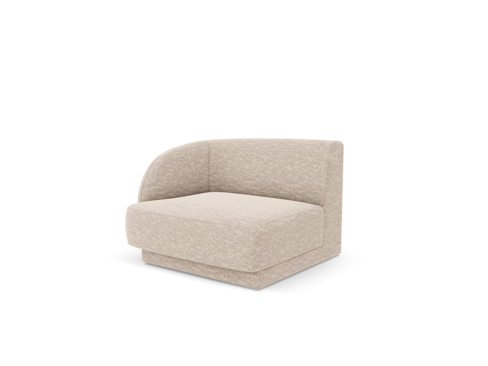 Beige 1-Sitzer Miley Modul links von Micadoni, stilvolles modulares Sofa für modernes Wohndesign, ideal für individuelle Raumgestaltungen.