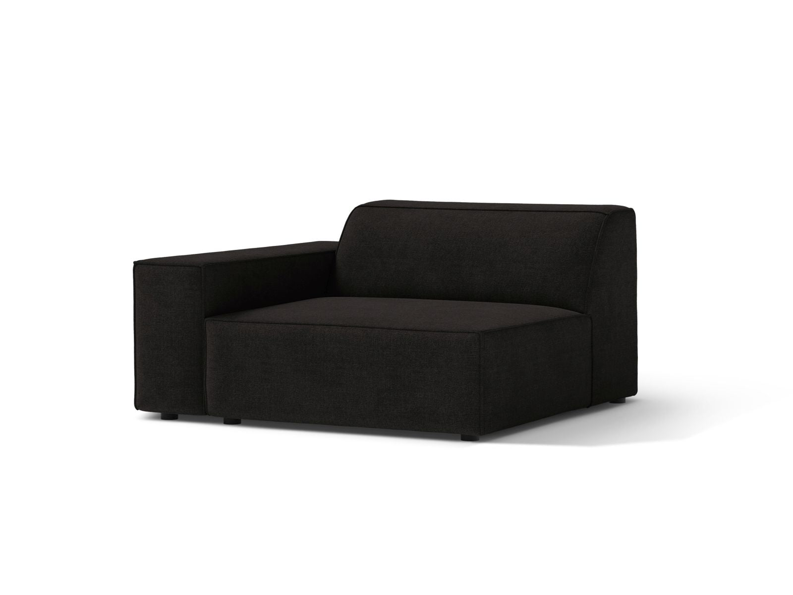 Elegantes 1-Sitzer Modul links Jodie in klassischem Schwarz, ideal für individuelle und flexible Sofa-Arrangements.