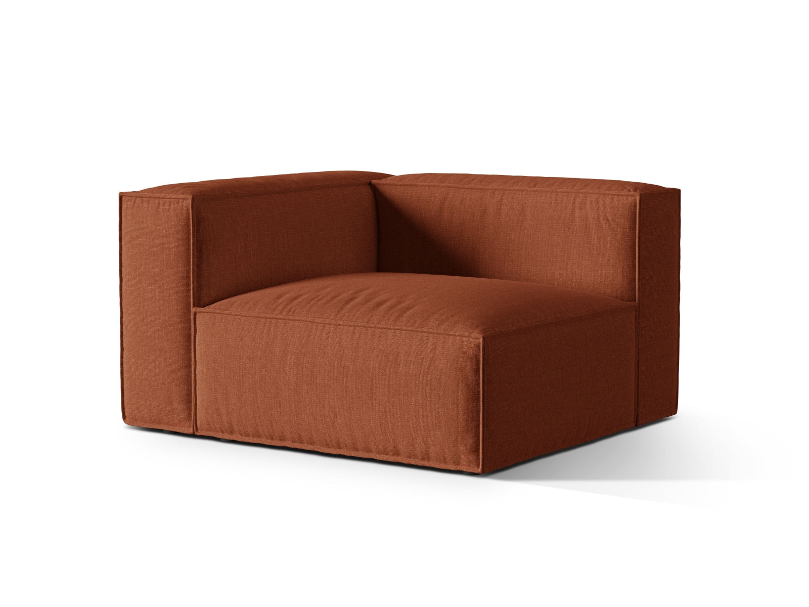 Elegantes 1-Sitzer Sofa links Nuria in Brick-Liberty, ideal für moderne Wohnräume, vielseitig kombinierbar und stilvoll.