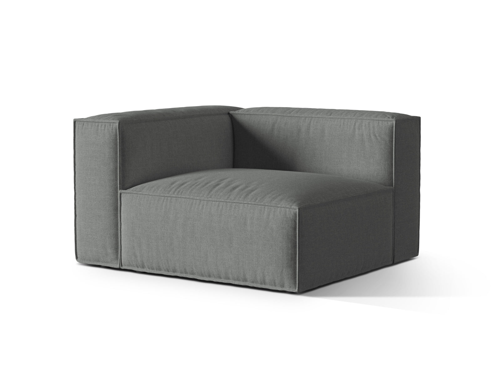 Elegantes 1-Sitzer Sofa links Nuria in Grau, ideal für moderne Wohnräume. Flexibles Design von Micadoni für individuelle Raumgestaltungen.