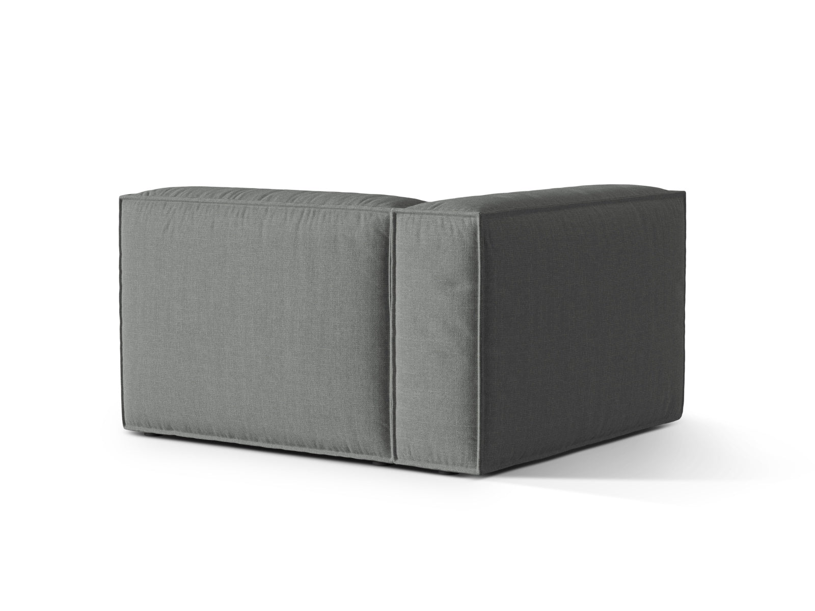 Elegantes modulares 1-Sitzer Sofa links Nuria in neutralem Grau, ideal für stilvolle Wohnräume und individuelle Einrichtungslösungen.