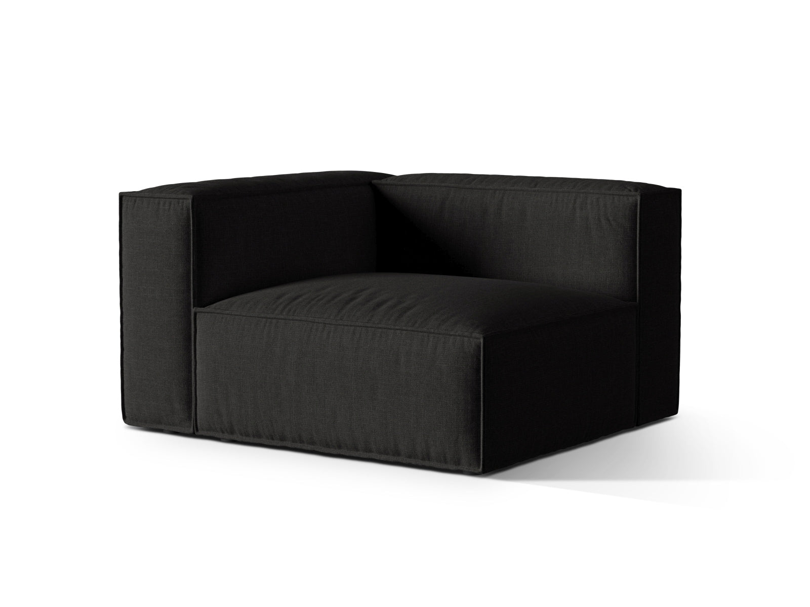 Elegantes 1-Sitzer Sofa links Nuria in stilvollem Schwarz, ideal für moderne Wohnräume. Hochwertige Verarbeitung und vielseitig kombinierbar.