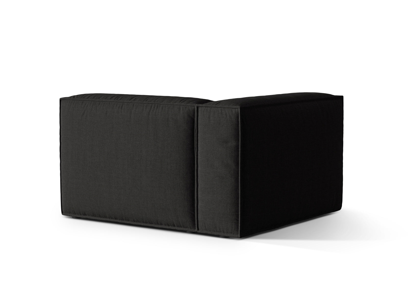 Elegantes 1-Sitzer Sofa links Nuria in modernem Schwarz, ideal für kreative Wohnkonzepte. Hochwertige Verarbeitung und vielseitige Kombinationsmöglichkeiten.