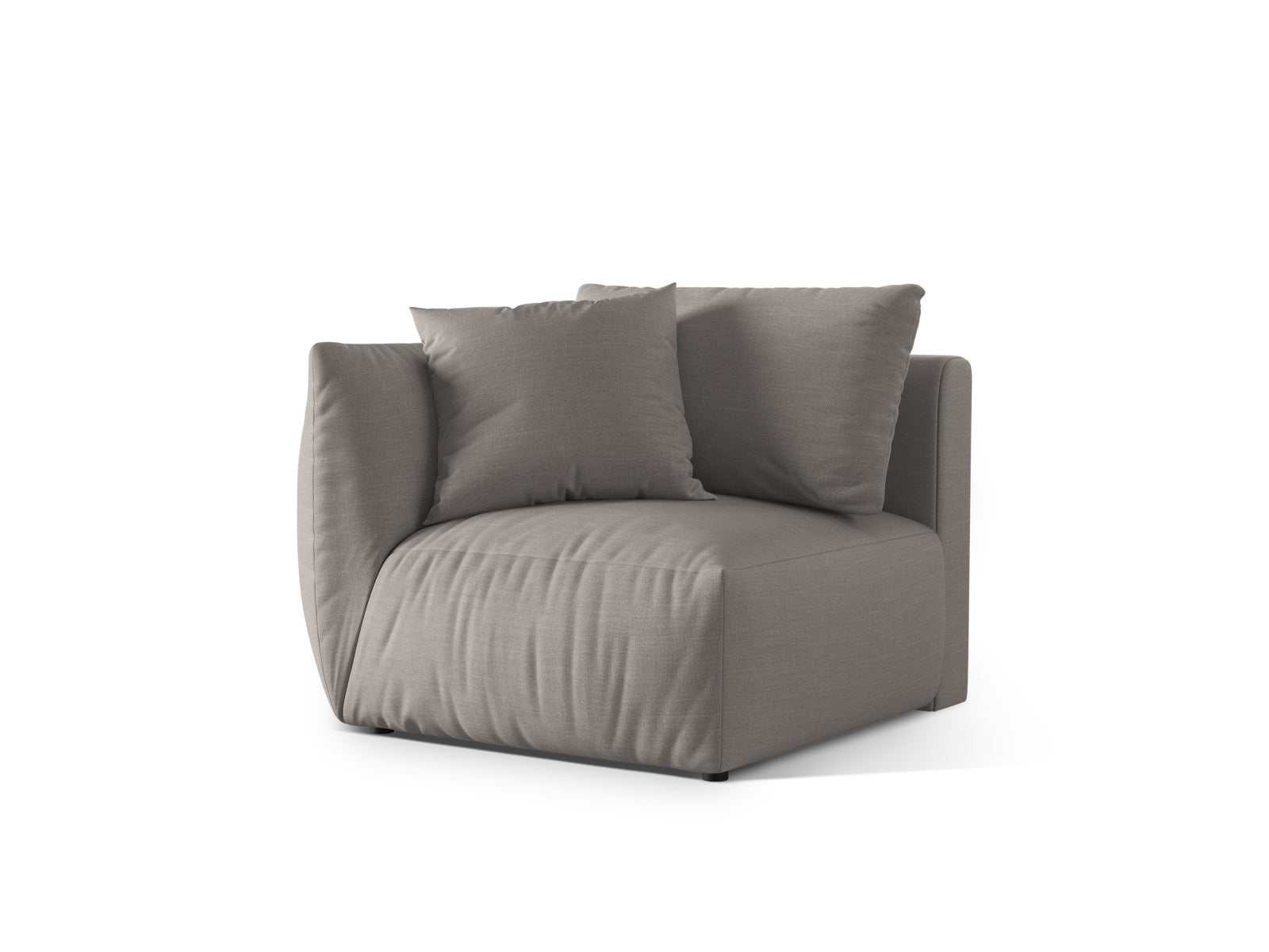 Elegantes Chris Modul links 1 Sitzer in Natural-LINS, Teil des modularen Sofas von Micadoni, ideal für stilvolle Wohnräume.